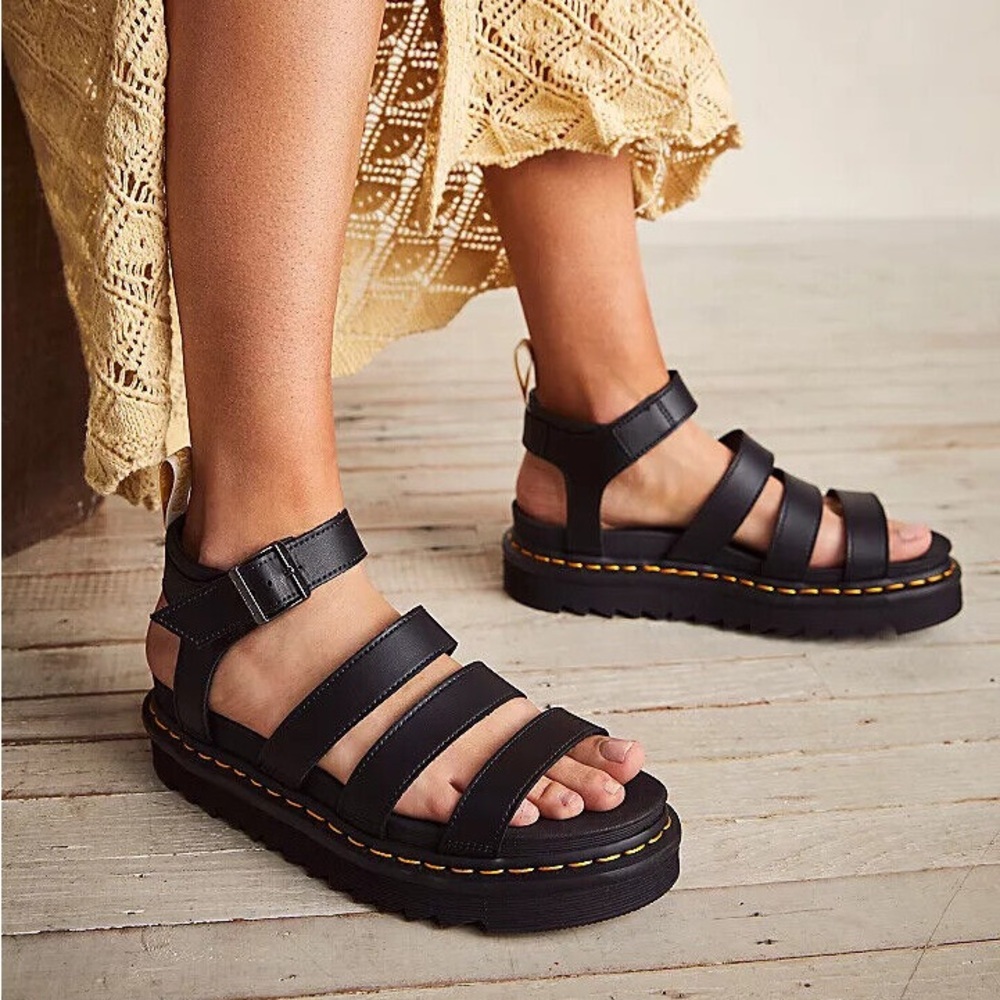 New Dr. Martens Blaire 3 Strap Platform Sandals